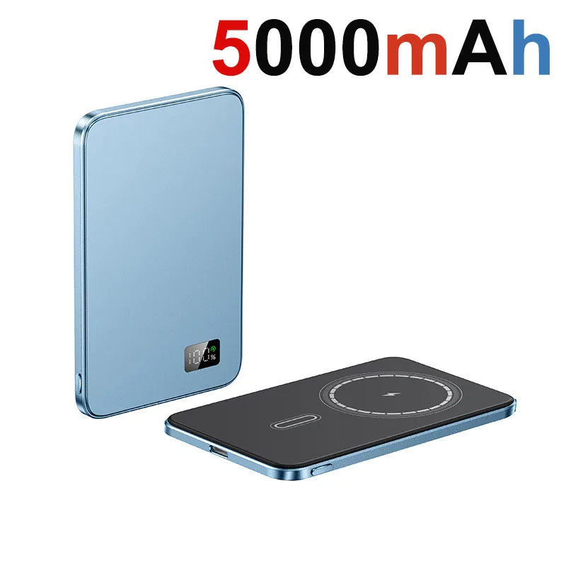 10000mAh Thin Magnetic Wireless Power Bank PD20W Fast Charging Portable External Battery 5000mAh for Magsafe For iPhone Samsung Car Mobile World