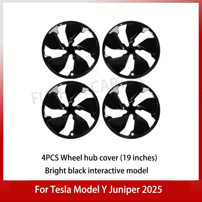4PCS Hub Cap For Tesla Model Y Juniper 2025+ Car Replacement Wheel Cap 19 Inch Performance Automobile Hubcap Cover Accessories CM World