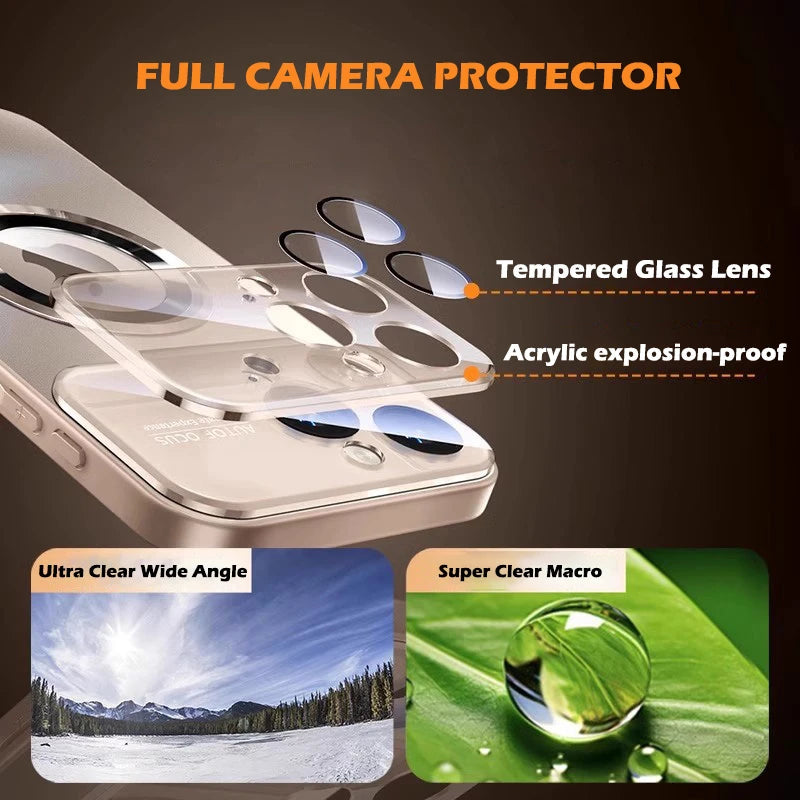Luxury Titanium Metallic Color Matte Magnetic Case for iPhone 17 16 Pro Max 15 14 Plus 13 12 For Magsafe Wireless Charge Cover Car Mobile World