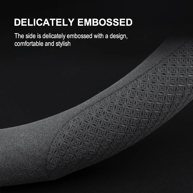 Auto Parts Car Steering Wheel Cover Anti Slip Pu Leather Steering Protector Anti Scratch Steer Wheel Cover Universal for 38cm