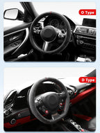 Suede Cover for All Seasons Car Steering Wheel Cover Ultra-thin Non-slip D-shaped Round Breathable Auto Steering Wheel Protector CM World