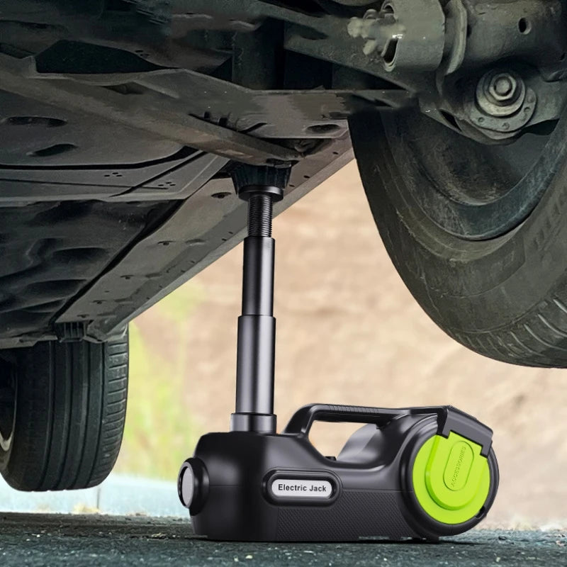 12V Electric Car Jack 5 Ton 4 in 1 Electric Hydraulic Jack 155-530mm Lifting Jack With Impact Wrench Compressor LED Light