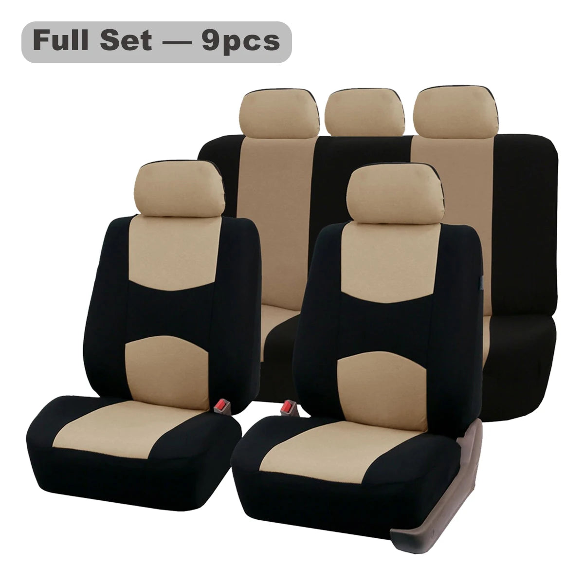 Four Seasons Fashion Universal 9 pcs Car Seat Cover Polyester Fabric Car Seat Cover CM World