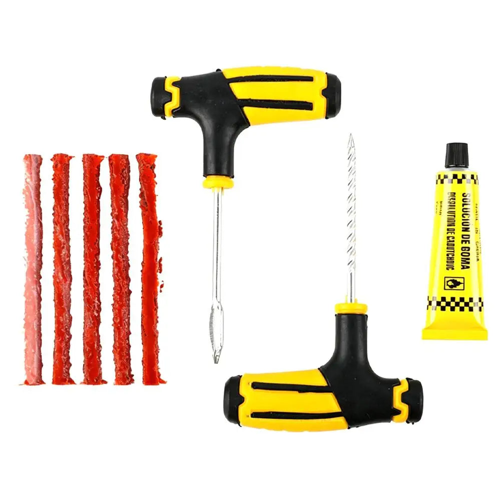 Car Tire Repair Tools Puncture Plug Tool Tire Puncture Emergency Treatment Outdoor General Tire Patch Stirring Glue Tool Set