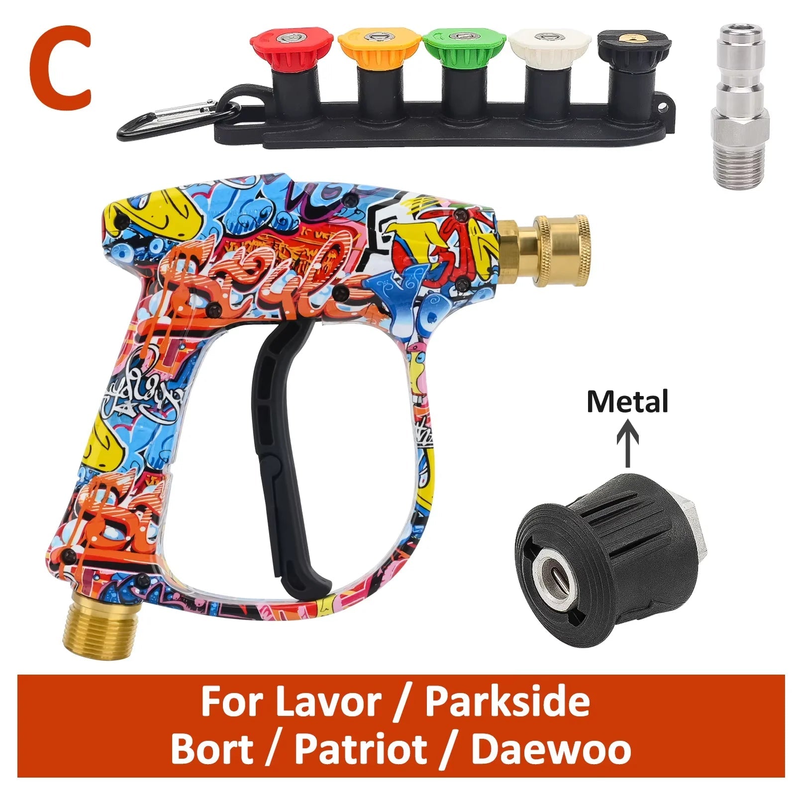 Pressure Washer Water Gun for Car Cleaning Hose Connector For Karcher Nilfisk Parkside Bosch Quick Connector Nozzles CM World