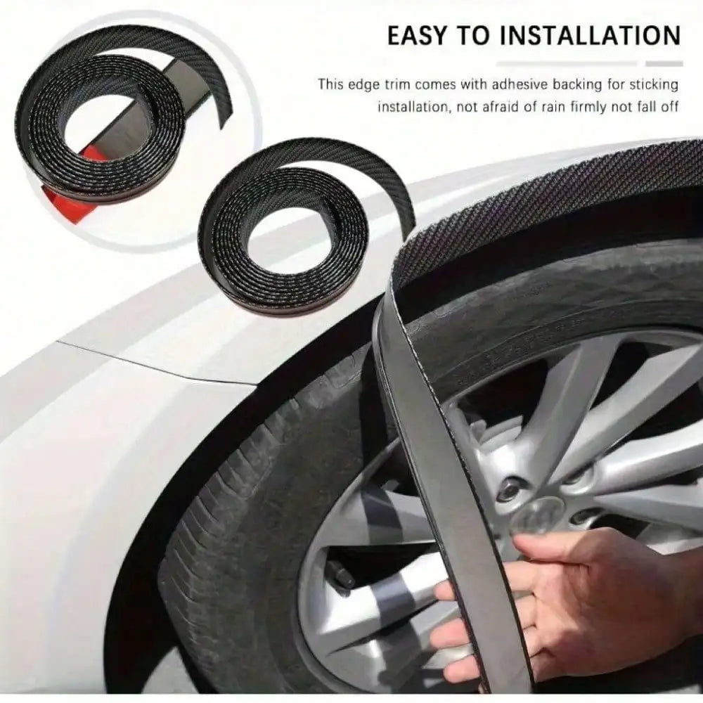 Two 78 inch Thick Self-Adhesive Wheel Guards, Heavy-Duty Plastic Wheel Arch Protective Covers, Suitable for All Vehicles, Scratch and Collision Resistant, Easy to Install without Drilling Holes