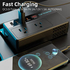 200W Car Inverter DC 12V To 110V AC Power Inverters 3 USB 1 Type-C Ports Charger Adapter Car Plug Converter with LED Screen CM World
