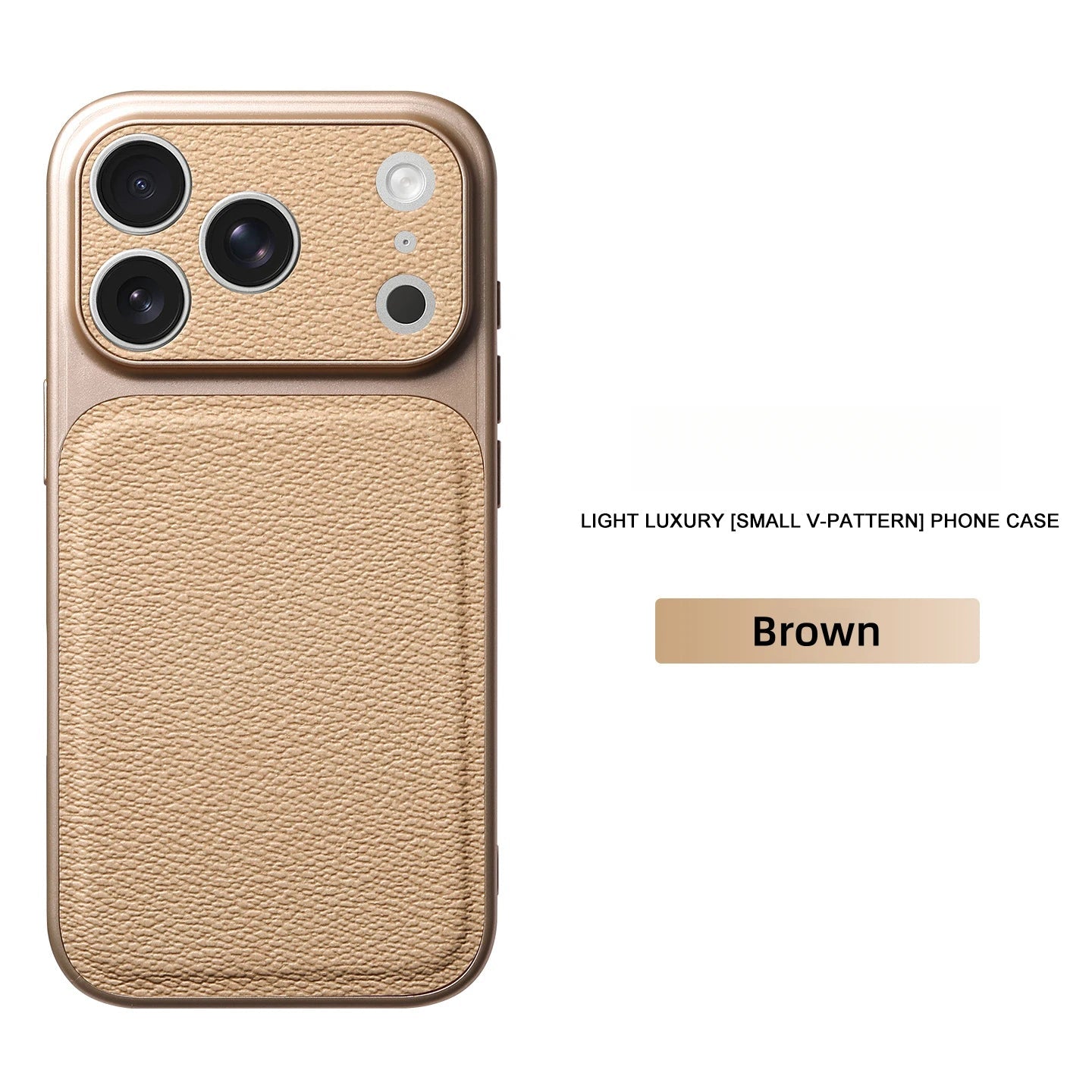 Solid Color Lychee Grain Leather Phone Case, Anti-Scratch & Shockproof Protective Cover for iPhone 17 Pro Max  16 15 14 13 Air Car Mobile World