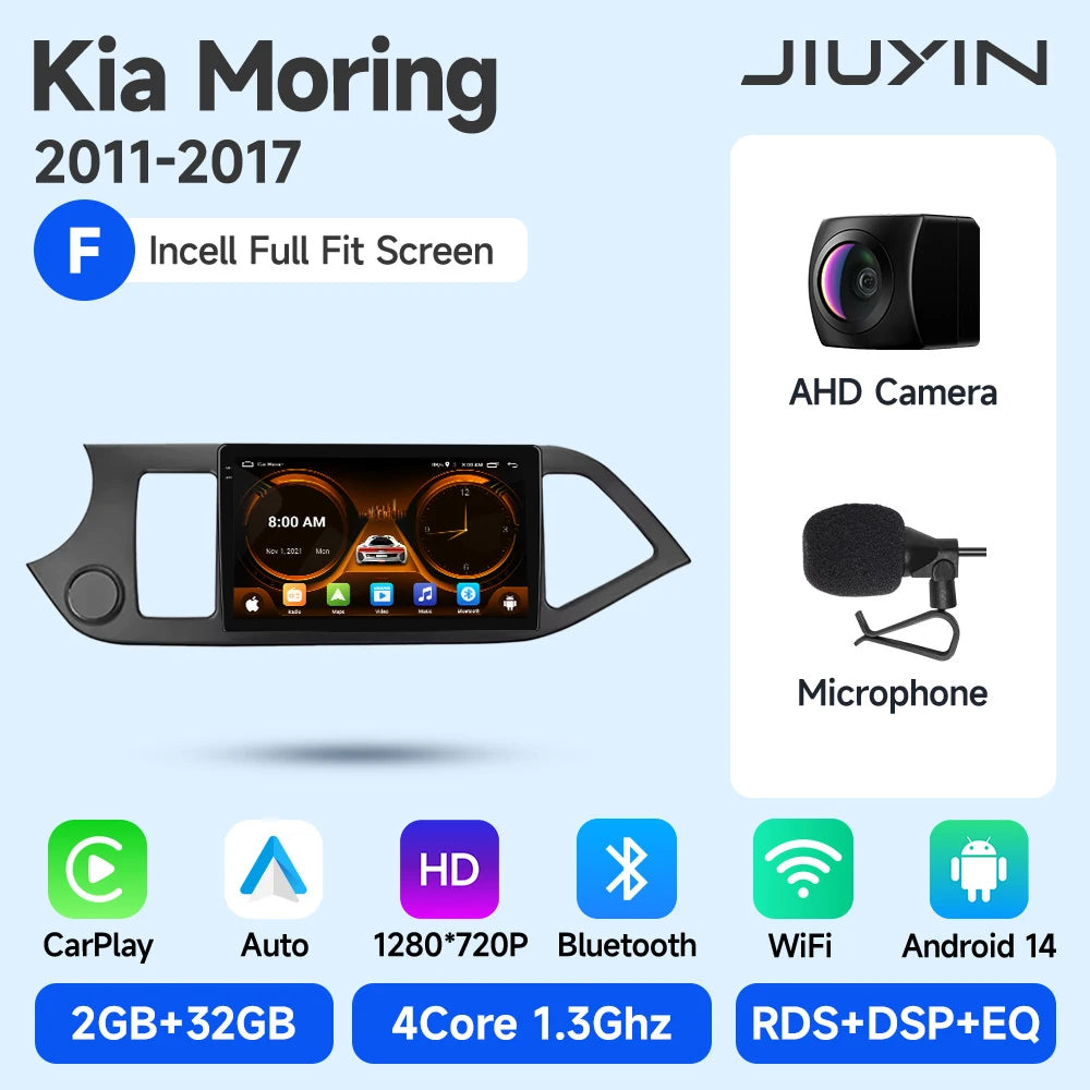 JIUYIN Android 15 Carplay Car Radio Multimidia Video Player For KIA PICANTO Morning  2011-2016 Navigation GPS IPS Head Unit CM World