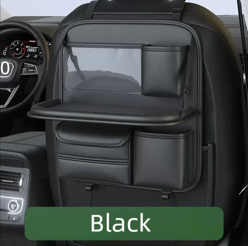 Folding Car Seat Back Storage Bag Rack - Small Table Board Included Essential Car Chair Back Organizer for Storage Supplies