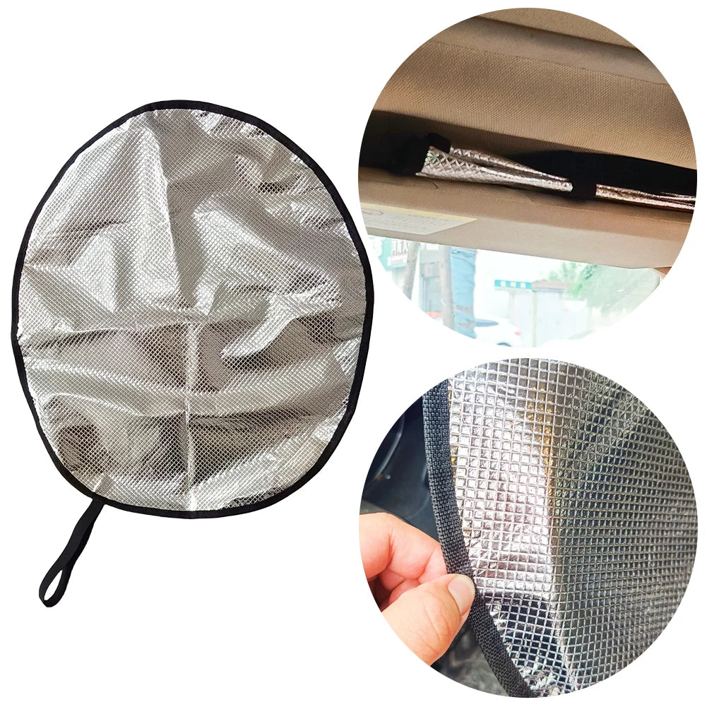 Steering Wheel Cover Sun Shade Anti-Heat Aluminum Foil Auto Interior Protector Block UV Rays Cool in Summer Vehicle Accessories CM World
