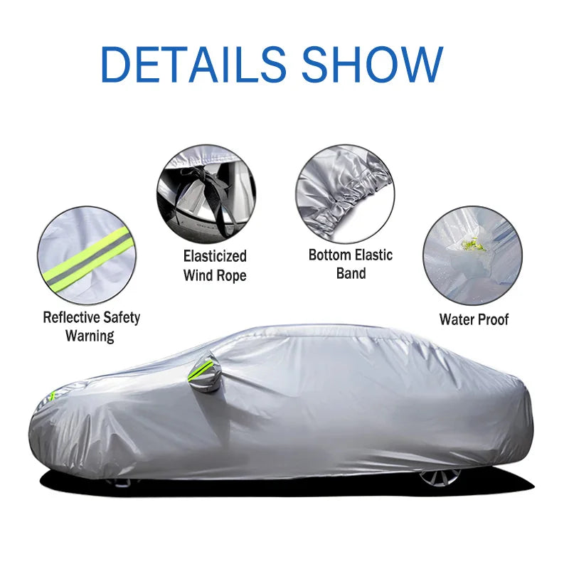 190T Car Cover Protection Sunscreen Heat Insulation Dust Resistant Scratch For Tesla Model 3 2017-2024 Car Exterior Accessories Car Mobile World