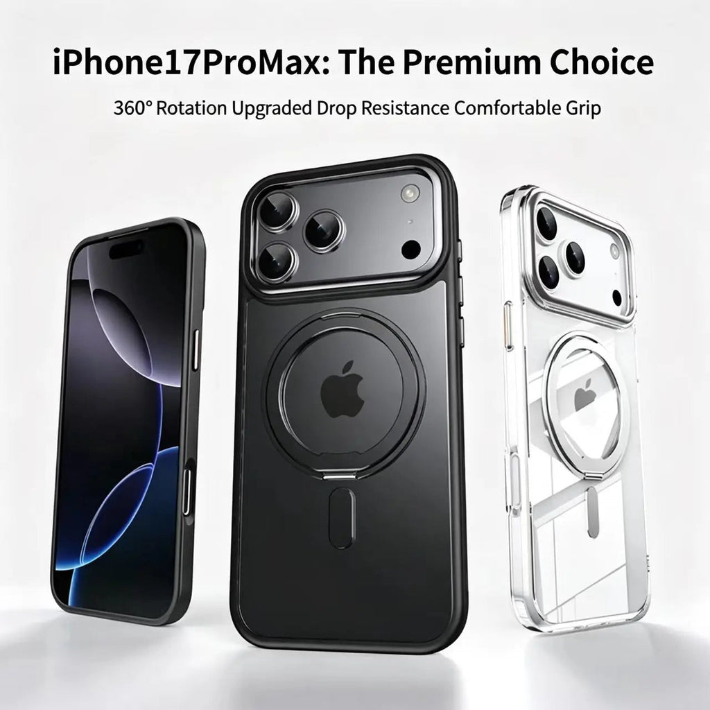 Magnetic 360° Rotation Stand Phone Case for iPhone 17 Pro Max Case iPhone 17 MagSafe Funda iPhone 17 Pro with Ring Holder Cover