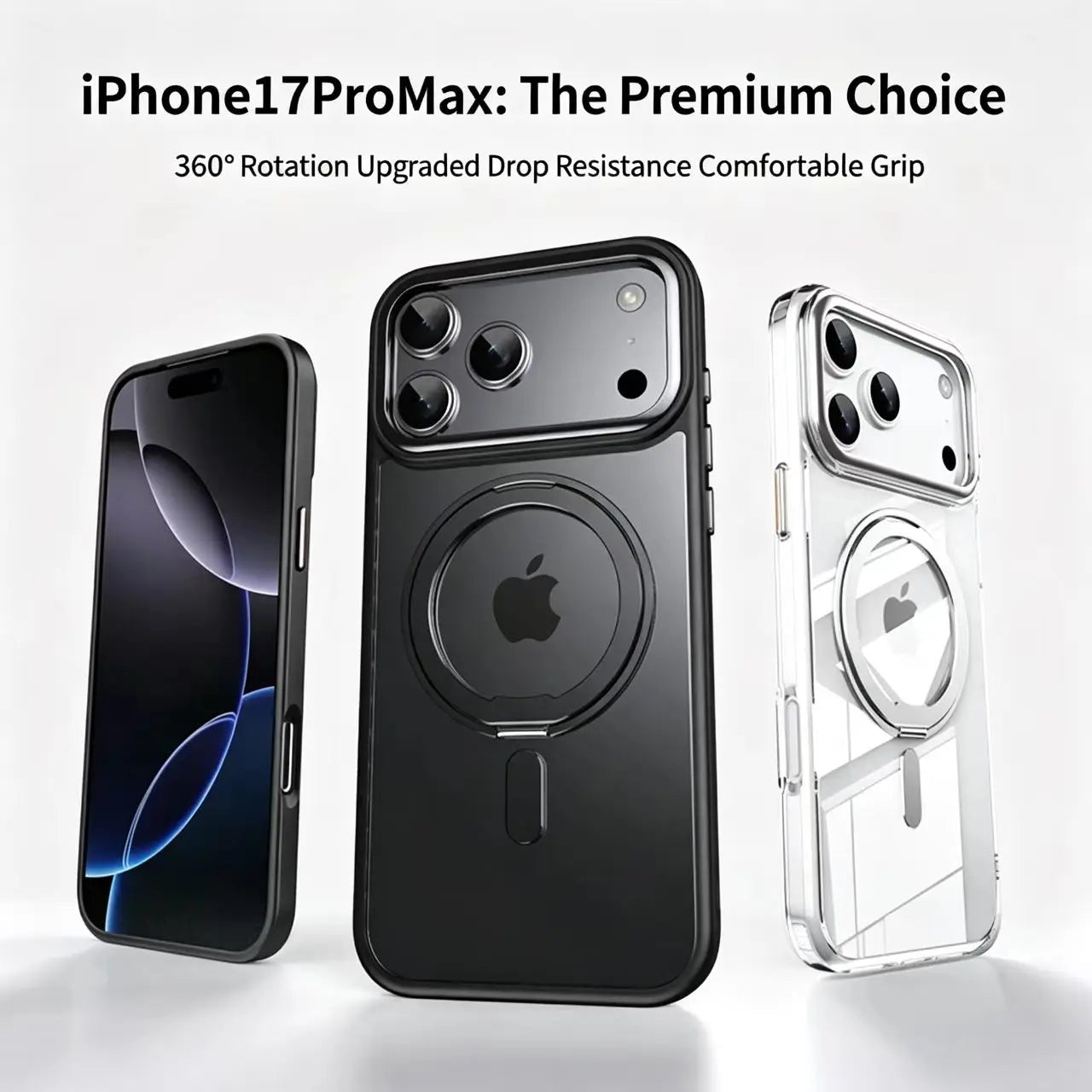 Magnetic 360° Rotation Stand Phone Case for iPhone 17 Pro Max Case iPhone 17 MagSafe Funda iPhone 17 Pro with Ring Holder Cover