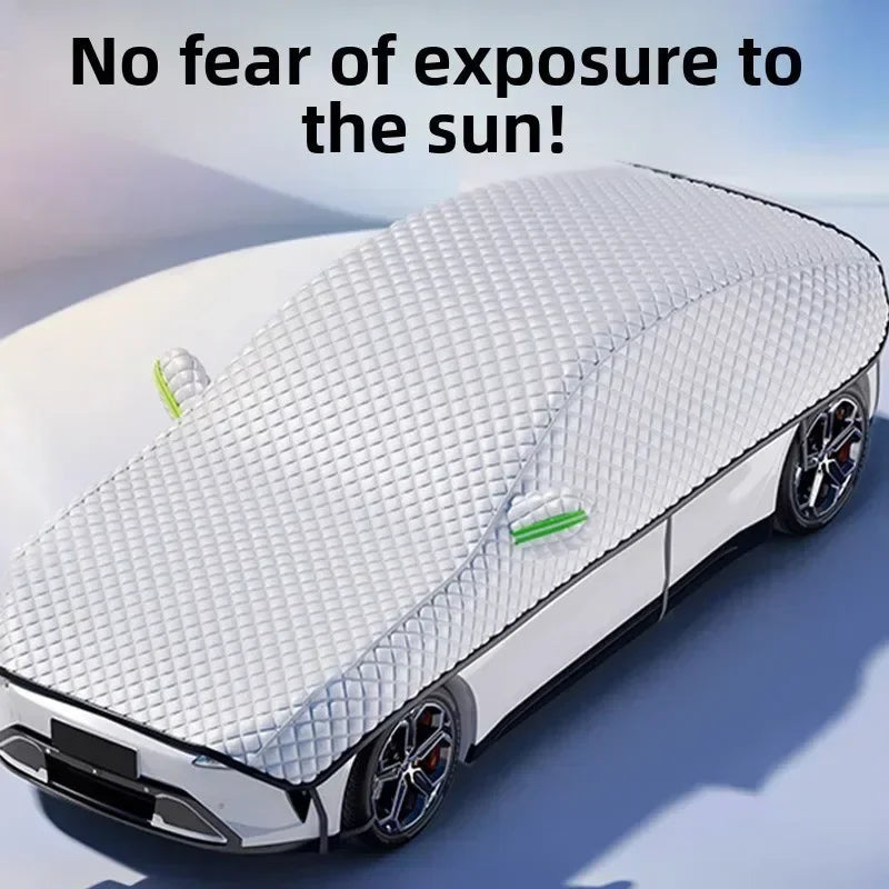 New Car Cover Half Body Windshield Sunshade Heat Insulation Waterproof Dustproof Car Glass Protection Cover Automotive Accessori CM World