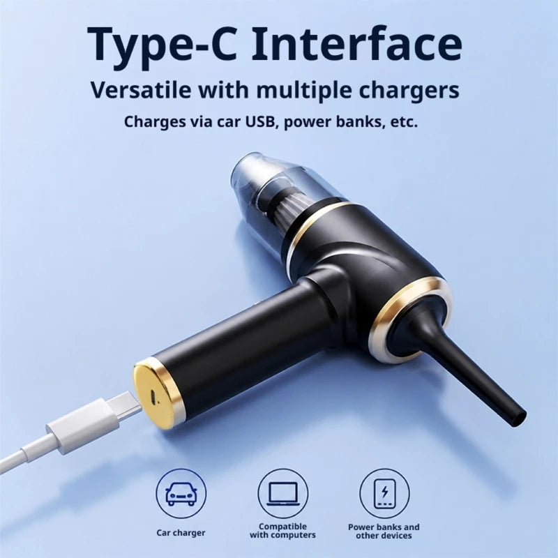 Rechargeable Handheld Car Vacuum, ABS Interior Cleaner for Upholstery, Mats, Crevices and Console Dust Removal X37F Car Mobile World