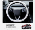 Steering Wheel Cover for Tesla Model 3 2026 Model Y 2026 Steering Wheel Protector Leather Non-Slip Breathable 3mm Utra-thin CM World