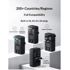 Anker Universal International Travel Adapter With Usb Multi Power Charger Compatible With Uk Eu Us Au Plugs For Global Travel Car Mobile World