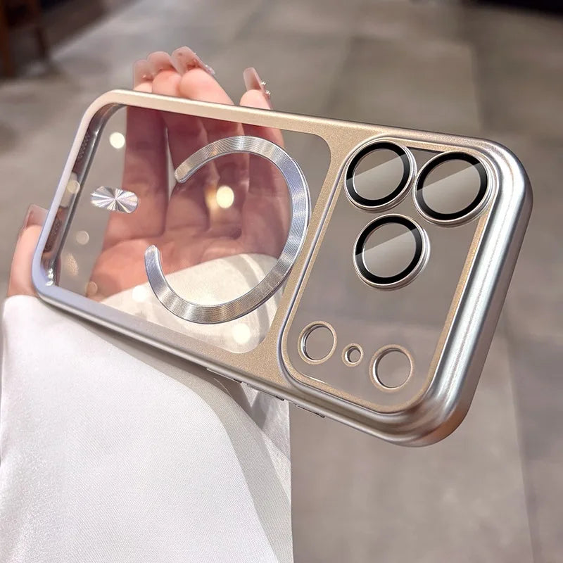 for iPhone17 Luxury Transparent Plating Magsafe Case for iPhone 17 Pro Max 17Pro Air Original Soft TPU Camera Protector Cover Car Mobile World