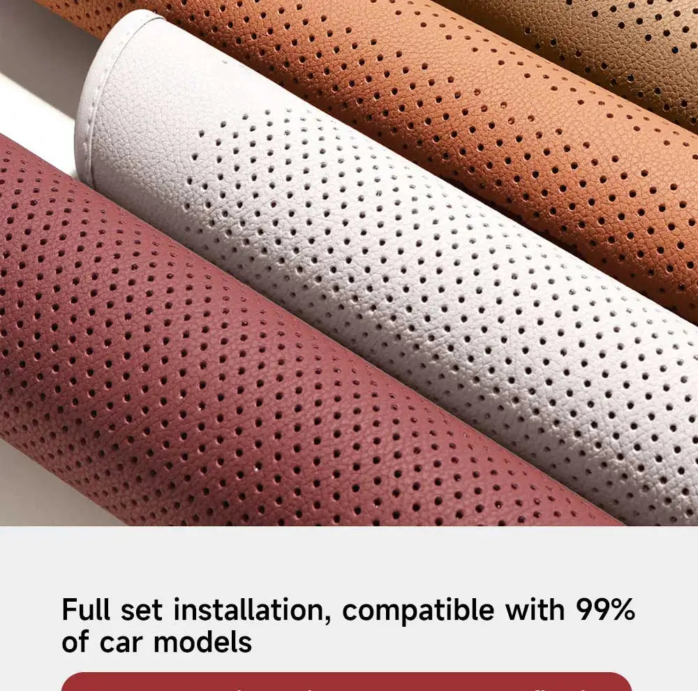 Universal Car Seat Cushion Leather Thin Breathable Hole Summer Car Seat Cover All Seasons Automotive Interior Parts