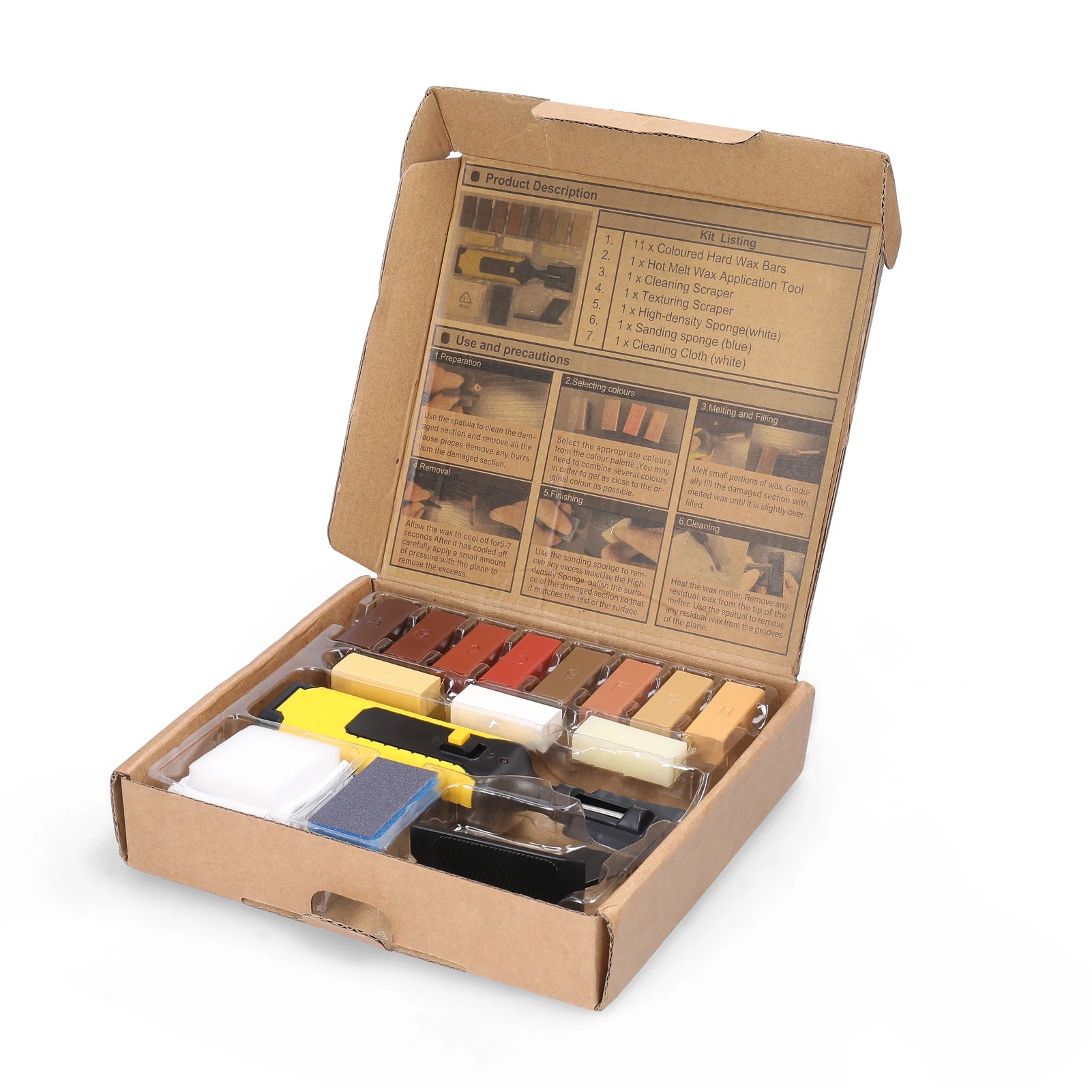Home Household Laminate Repairing Kit Diy Multifunctional Floor Wood Board Repairs Tool Scratches Mending 11 Wax Blocks CM World