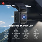 Baseus 3K Dash Cam VD1 Front and Rear Cam HD Built-in GPS Galileo Supercapacitor Car DVR Car Camera Recorder Support 24H Parking Car Mobile World