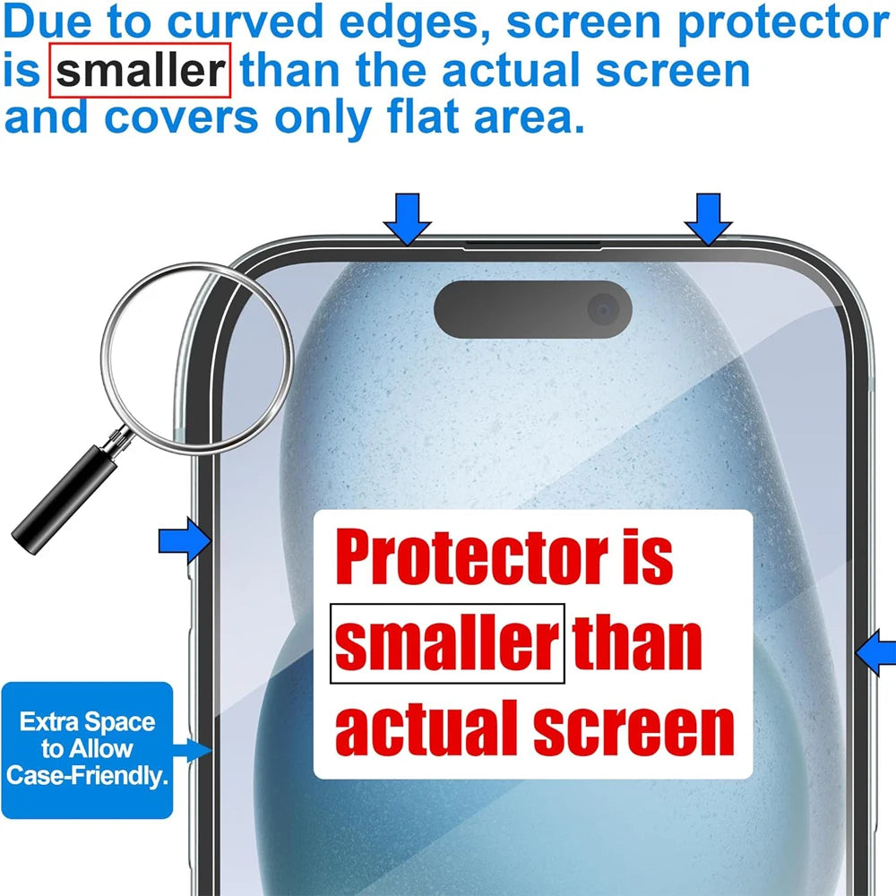 Clear Glass Film For iPhone 17 16 15 Pro Max Screen Protector For iPhone 11 12 13 14 15 Pro Tempered Glass iPhone13 Mini 16 Plus Car Mobile World