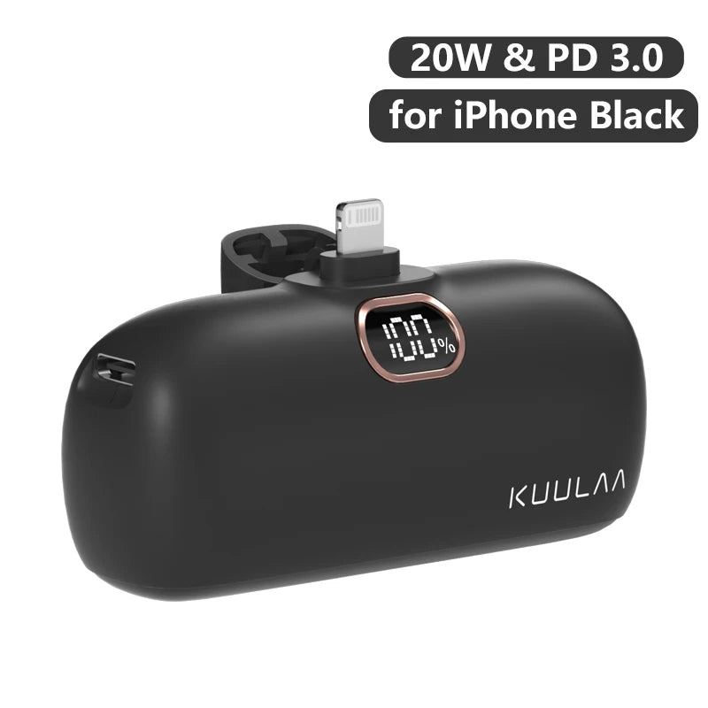 KUULAA Mini Power Bank 5000mAh PowerBank QC PD Fast Charging For iPhone 15 14 13 Batterie Externe Portable Charger For Xiaomi Mi Car Mobile World