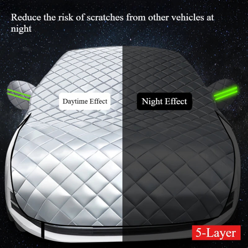 Car Rain Cover Hail Snow Shade Awning From Protective Dust Waterproof Exterior Protect Anti UV Outdoor Protector Covers 5-Layer Car Mobile World