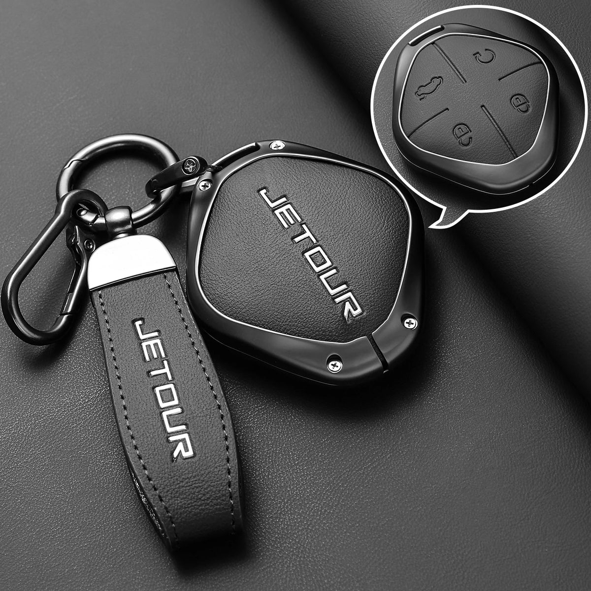Zinc Alloy Car Key Case Fob for Chery Jetour Dashing IDM I-DM X-1 Plus DTC 2022 2025 Keychain Remote Cover Bag Shell Accessories