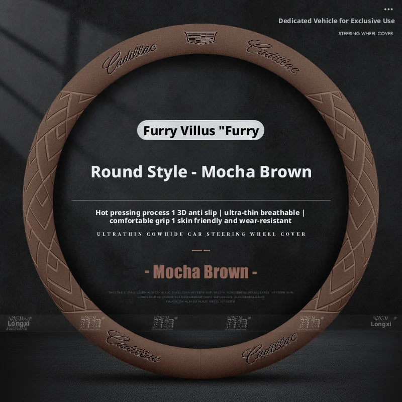 Applicable to Cadillac steering wheel covers: CT5, ATSL, XT4, XT5, XT6, CT6, CT4, XTS, faux leather steering wheel grips CM World