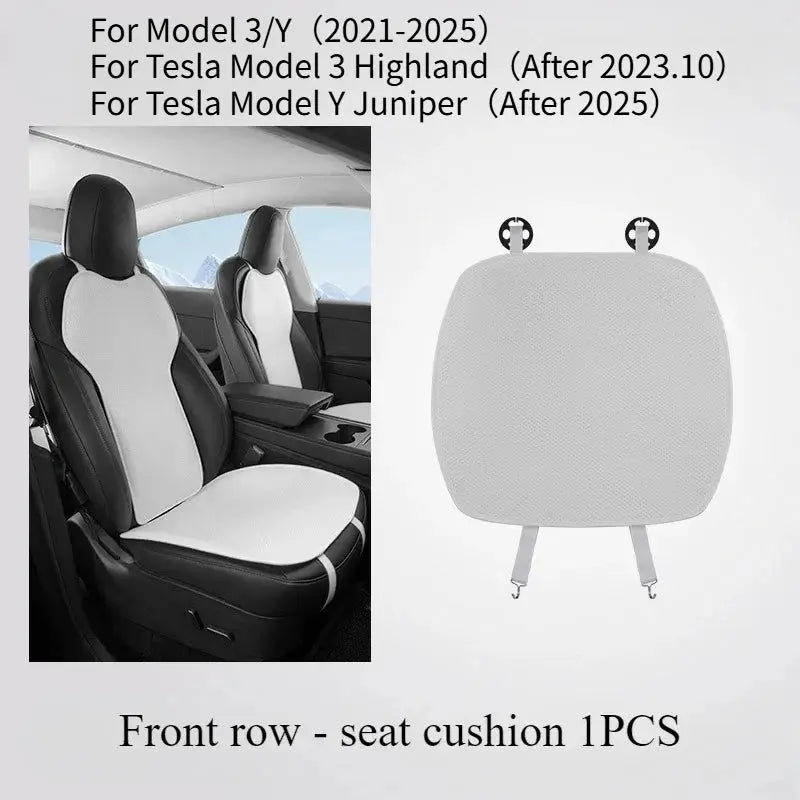 Ice Silk Seat Cushion for Tesla Model 3 Y Juniper 2025 Breathable Mat Seat Cover Cushion Replacement Pad Summer Car Accessories Car Mobile World