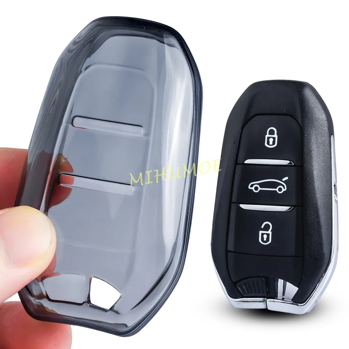 For Peugeot 208 308 508 2008 3008 5008 Key Case Cover Fob Keychain Black TPU For DS 3 7 9 For Citroen C3/C5 Aircross C4 Picasso CM World