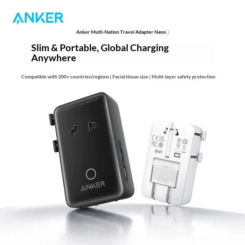 Anker Universal International Travel Adapter With Usb Multi Power Charger Compatible With Uk Eu Us Au Plugs For Global Travel Car Mobile World