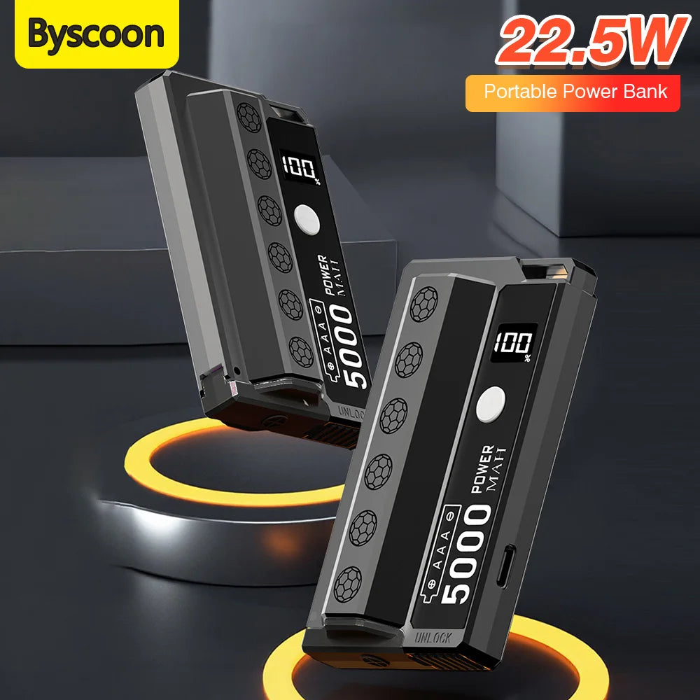 Portable Detachable Power Bank Case Fast Charging 22.5W Replaceable External 21700 Battery(Not Included) For iPhone 16 15 14