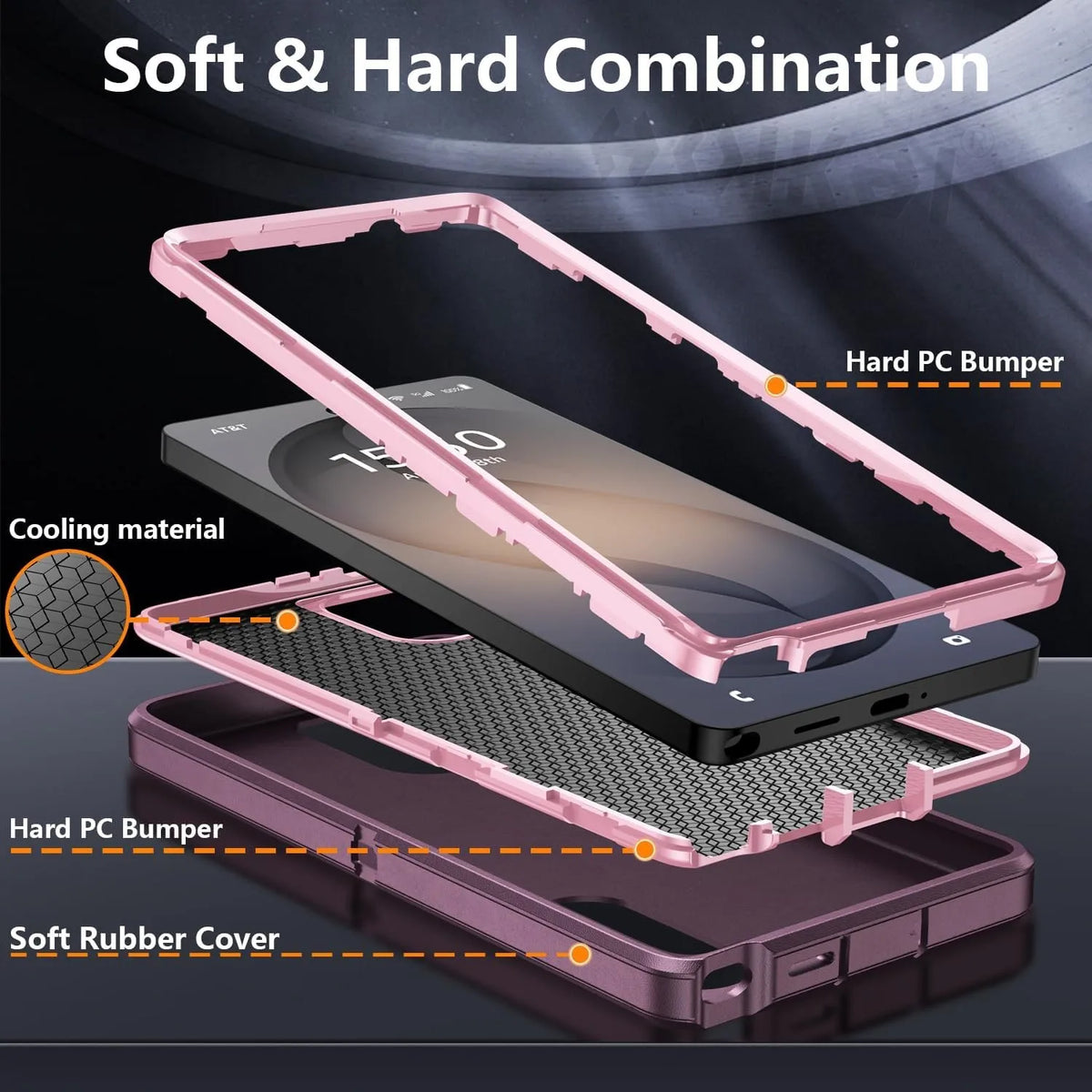 Case For Samsung Galaxy S26 Ultra S25 Edge S24 S23 A16 A56 Body 3 in 1 Shockproof Heavy Duty Anti-Scratch Rugged Kickstand Cover
