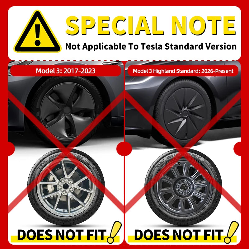 4PCS for Model 3 Highland (2024-2026) 18 Inch Right＆Left Hubcaps Storm Style Replacement Accessories Wheel Cover for Tesla