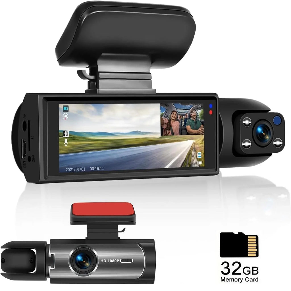 1080P Dual Lens Dash Camera Front and Rear Car Driving Recorder with Night Vision G Sensor 316 Inch IPS Display Car Mobile World