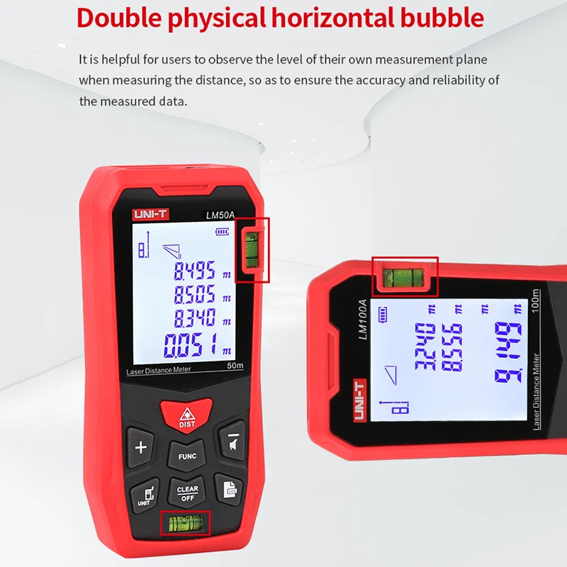 UNI-T Laser Rangefinder LM50A LM70A LM100A LM120A Laser Distance Meter Digital Range Finder Tape Measure CM World