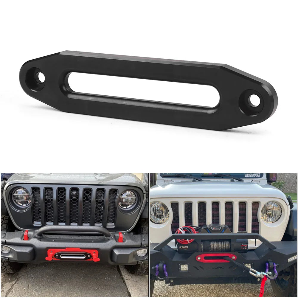 10 inch Billet Polished Aluminum Bolt-Pattern Hawse Fairlead Synthetic Winch 8000-15000 LBs for ATV/UTV Rope Cable CM World