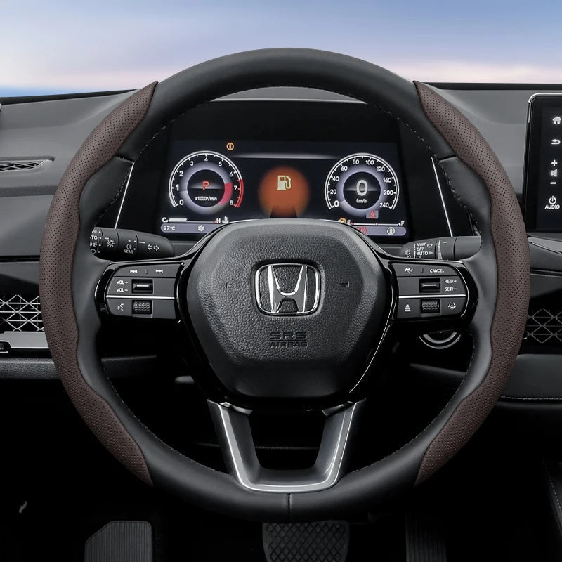 Suitable for Honda's Breathable Holes Leather Steering Wheel Cover Segmented Quick Release Design Non-Slip and Durable Civic Fit 8Th Gen 8 City Accord 9 10 Vezel Freed Breeze 7 Jade Shuttle Xrv Crosstour Insight Stream CM World