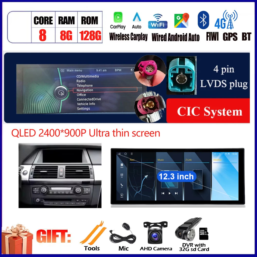 Car Accessories For BMW X5 E70 X6 E71 2008 - 2013 QLED 4G DSP Carplay Android Auto Car Radio Multimedia Player GPS Navi BT WiFi CM World