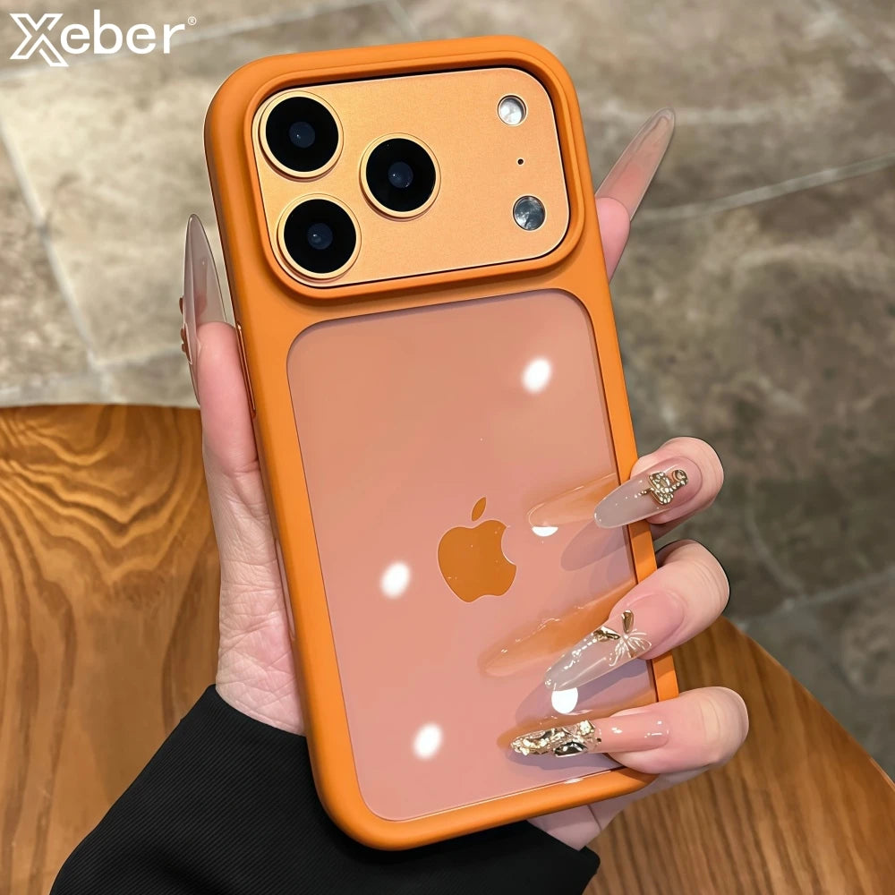 Intelligent Camera Touch Button Crystal Clear Phone Case for iPhone 17 Pro Max 17 Pro 17 Air Transparent Shockproof Cover Funda Car Mobile World