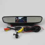 2-in-1 Car Parking System with 4.3" Digital TFT LCD Mirror Monitor and 170° Wide Angle Rear Camera Backup Assist CM World