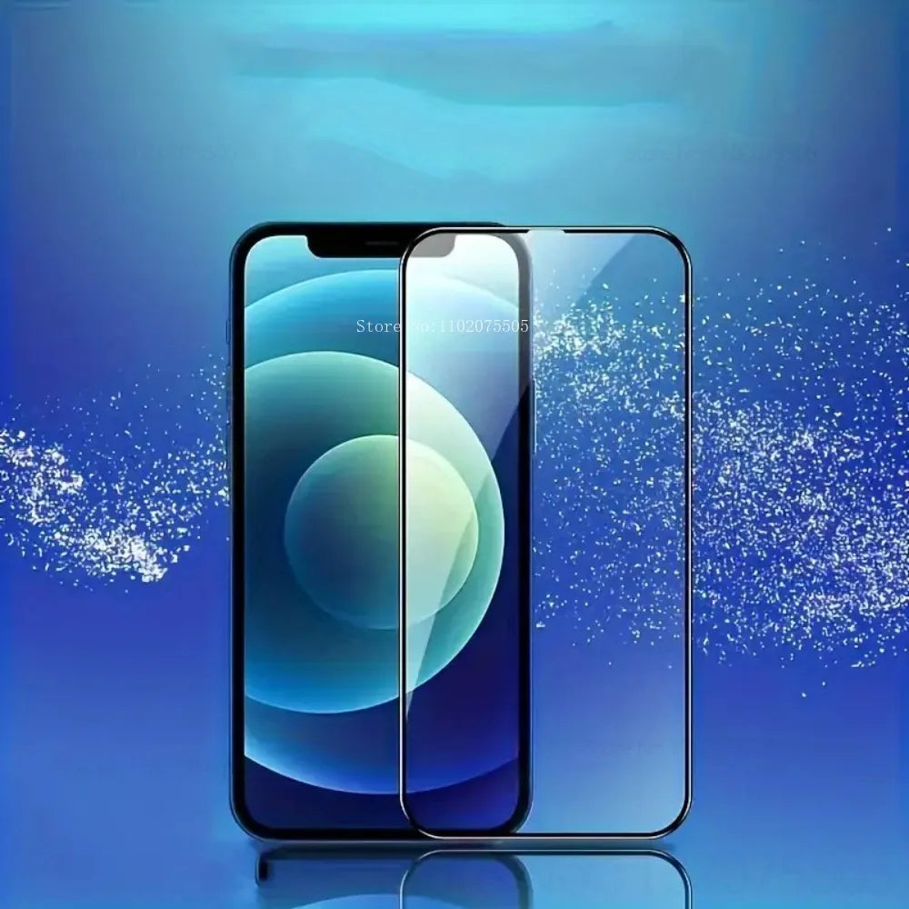 5Pcs 9H Tempered Glass for IPhone 16 Promax 14 Plus 15 Promax 11 12 13Mini 7 8 Screen Protector 17 Promax 15 Plus 16E Black Edge Car Mobile World