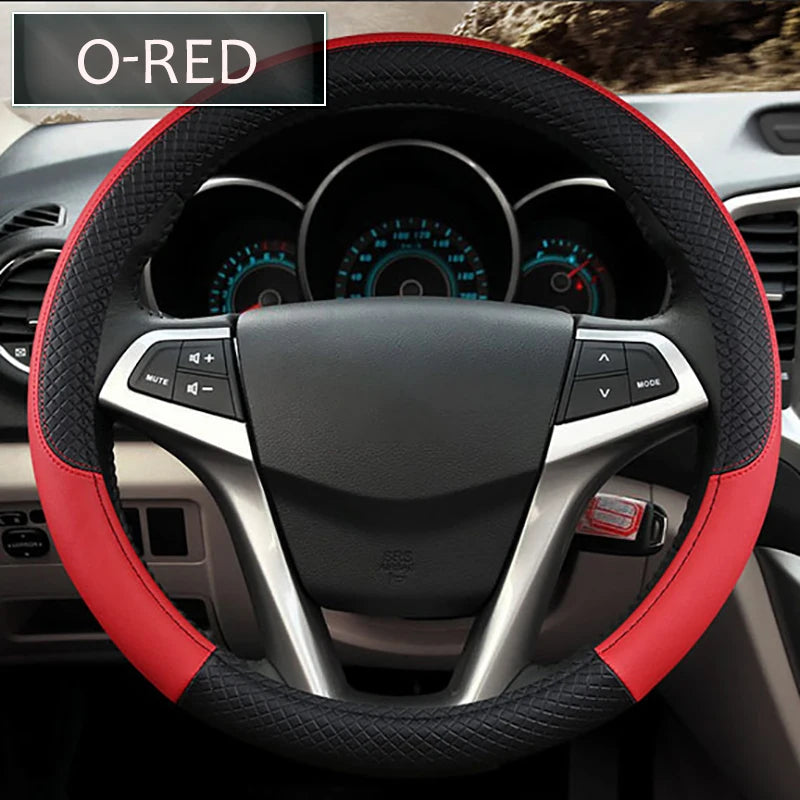 38cm 15inches Universal Car Steering Wheel Cover Artificial Leather Rubber sport stylish Non-slip Auto Interior Accessories Kits