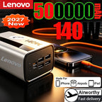 Lenovo 140W Super Fast Charging Power Bank 500000mAh CCC Certified LED Digital Display Portable External Battery for XiaomiHuawe