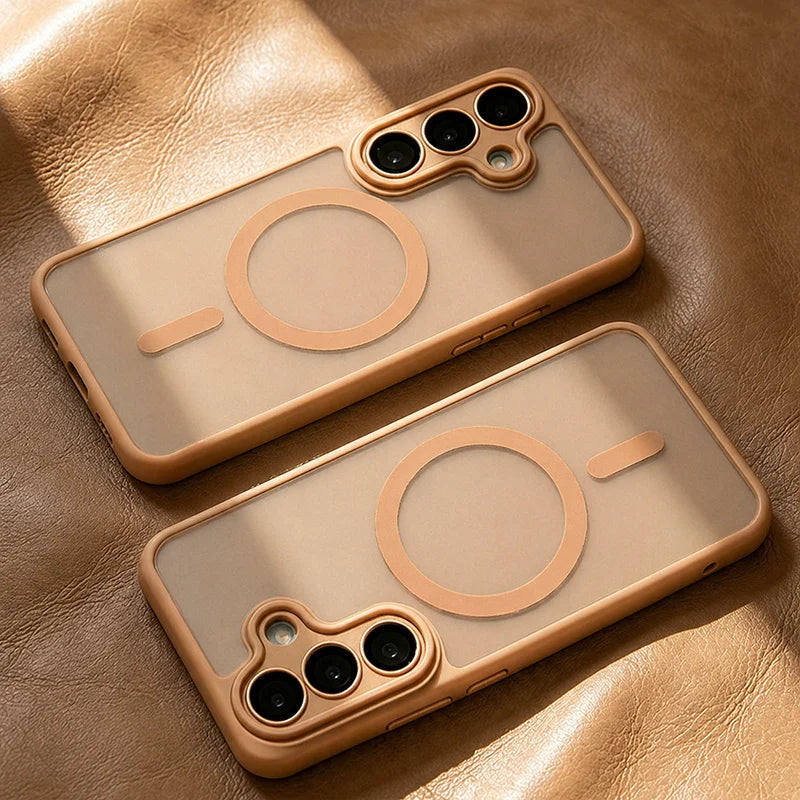 Luxurious Magsafe magnetic phone case, For Samsung A57 A37 A56 A36 A16 A17 A26 S26 Ultra S25FE S24 , lens protection cover Car Mobile World
