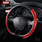 2/3pcs Laser Carbon Fiber Silicone Car Round Steering Wheel Cover Fiber Leather Wheel Booster Auto Cover Non-Slip Universal part