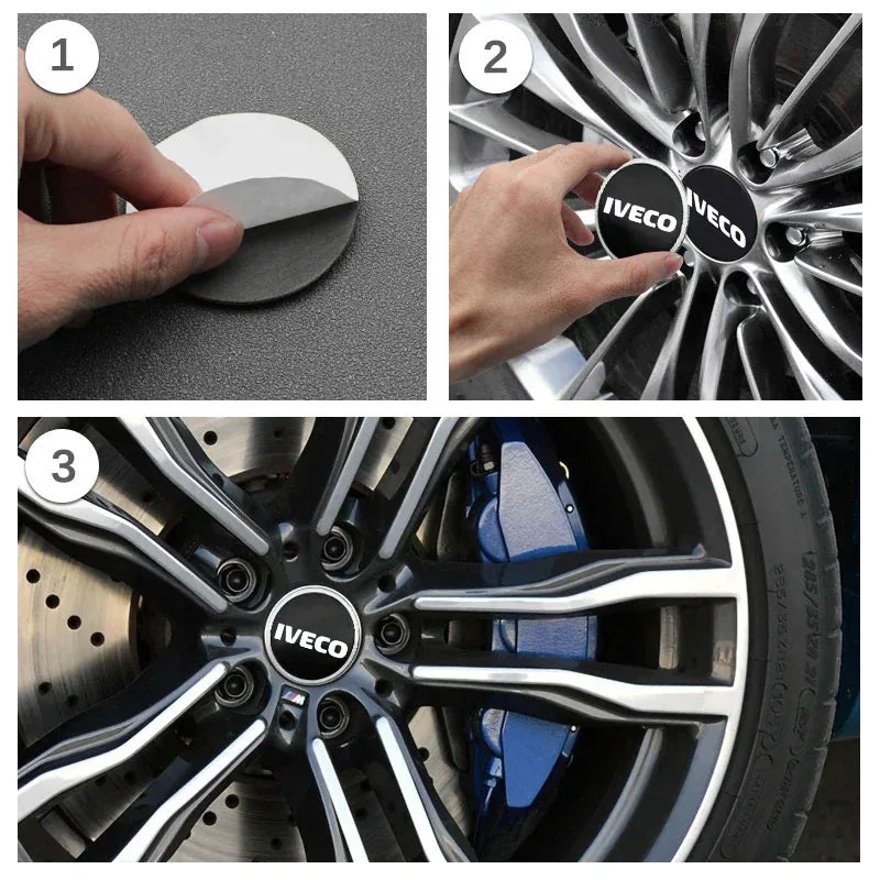 Car Wheel Center Cap with logo Car Wheel Center Caps Stickers Badges For Iveco Daily IV V VI Van EcoDaily Accessories waterproof CM World